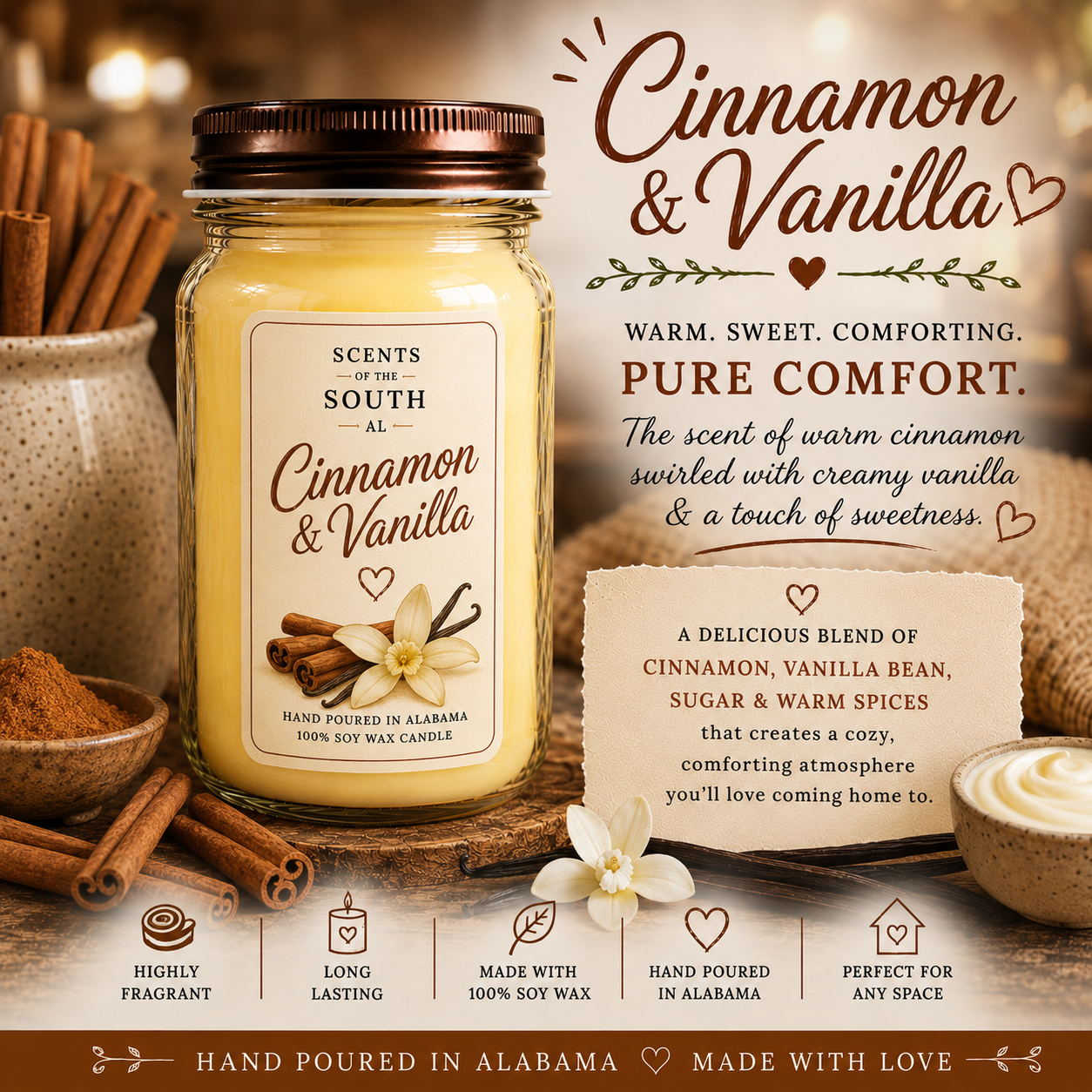 Cinnamon & Vanilla Candle