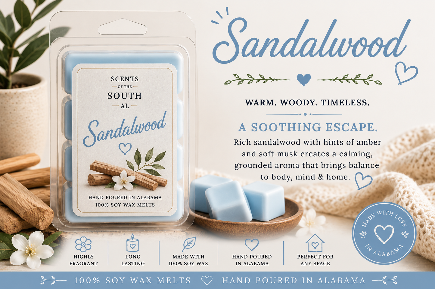 Sandlewood Wax Melts