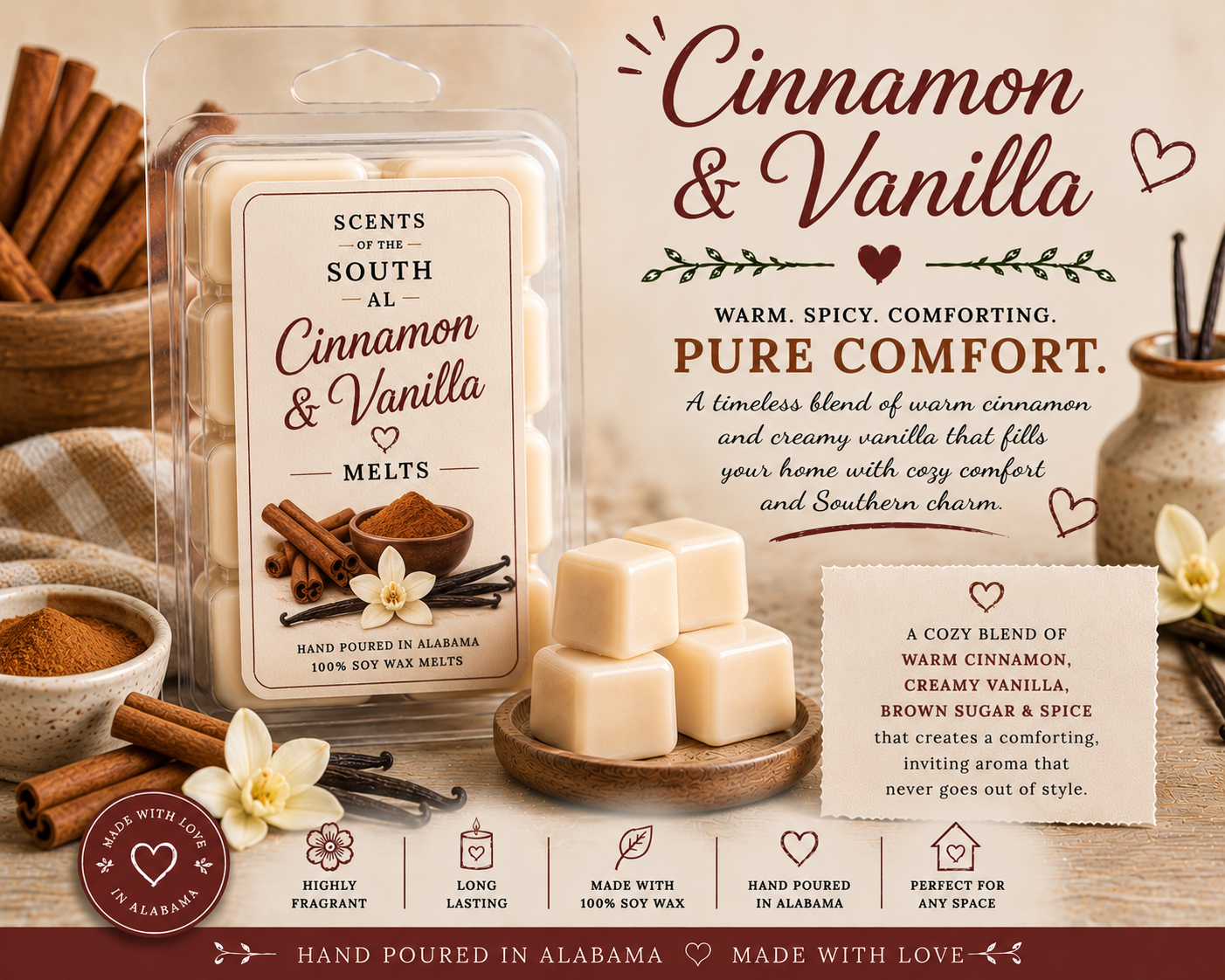 Cinnamon & Vanilla Wax Melts